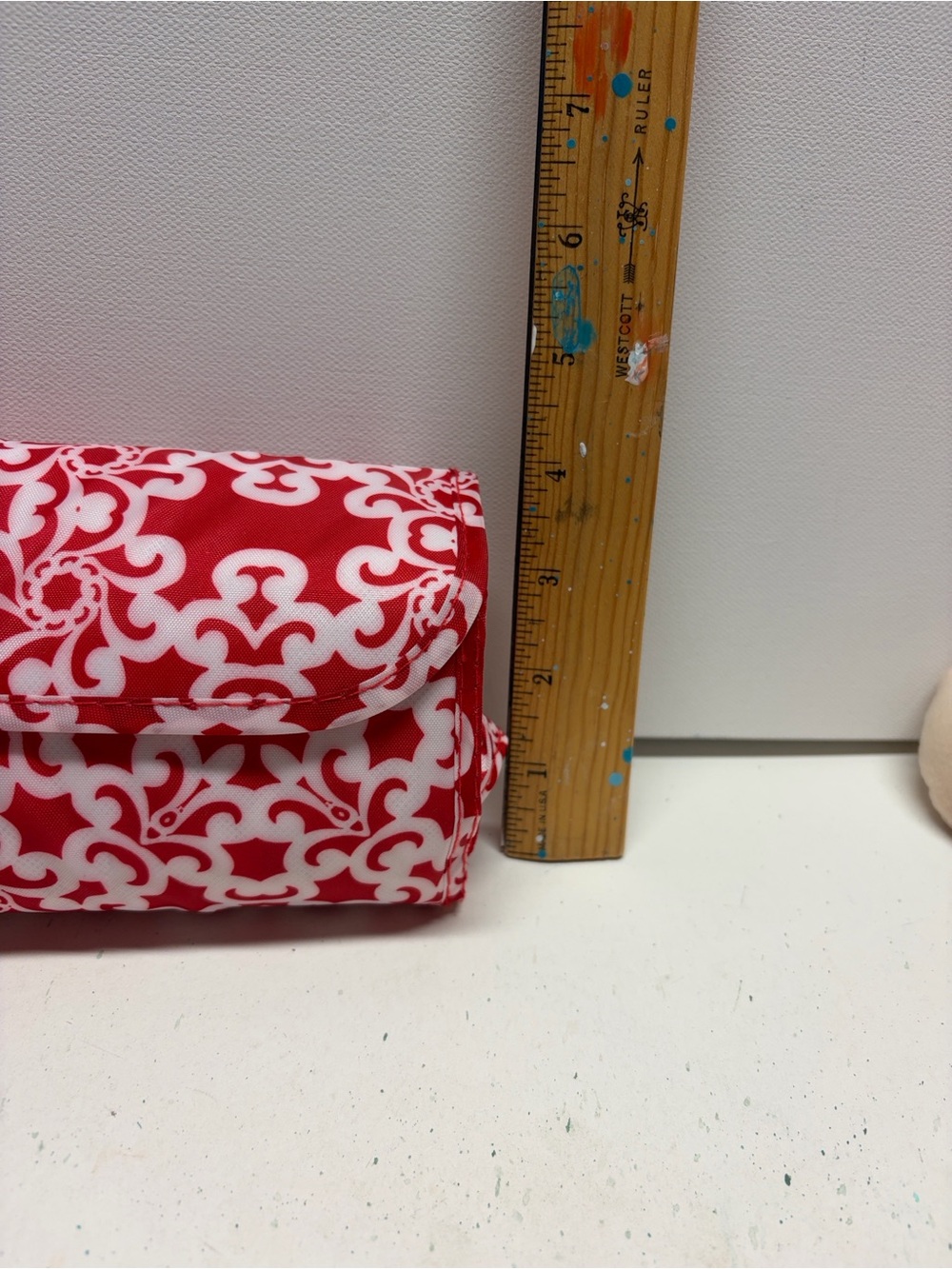 Red & White Patterned Roll-Up Pouch - Picture 5 of 13